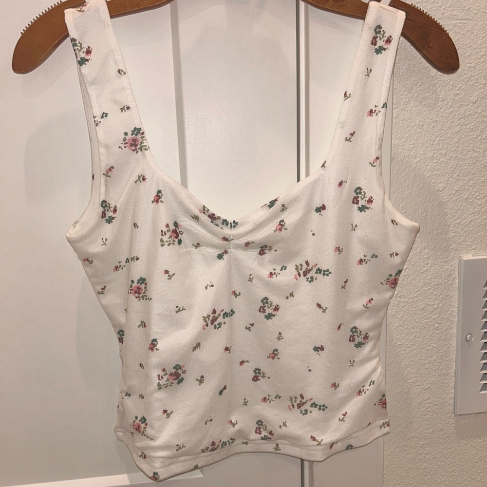 Floral Print Women's Top - White